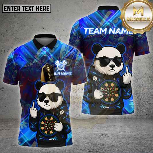 Maxcorners Darts Shirt Cool Panda Graffiti Style Multicolor Options Personalized Name, Team Name 3D Shirt (4 Colors)