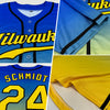 Maxcorners Custom Royal Yellow-Black Authentic Fade Fashion Baseball Jersey LM2605