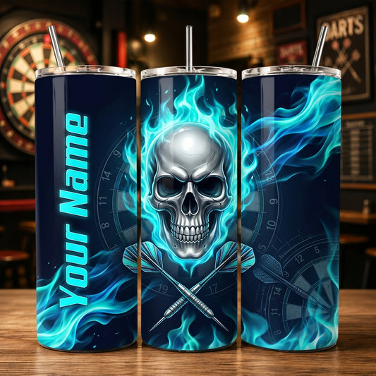 Maxcorners Darts Electric Skull Personalized Name 3D Cup