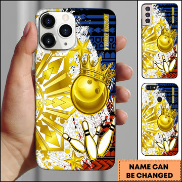 Maxcorners Bowling Crown Tribal Pattern Star Personalized Name 3D Phone Case