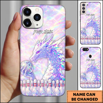 Maxcorners Bowling Crystal Dragon Personalized Name 3D Phone Case
