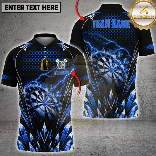 Maxcorners Thunder Darts Power Multicolor Options Personalized Name, Team Name 3D Shirt (4 Colors)