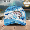 Maxcorners Fishing Splash Fish Scale Multiple Options Personalized Name 3D Cap (12 Fish Species)