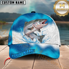 Maxcorners Fishing Water Burst Fish Multiple Options Personalized Name 3D Cap (12 Fish Species)