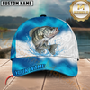 Maxcorners Fishing Water Burst Fish Multiple Options Personalized Name 3D Cap (12 Fish Species)