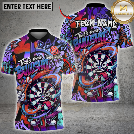 Maxcorners Funny Darts Graffiti Multicolor Options Personalized Name, Team Name 3D Shirt (4 Colors)