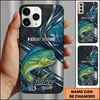Maxcorners Topographic Metalwave Custom Name Fishing Phone Case