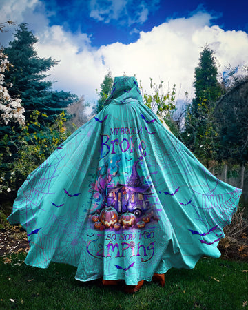 Maxcorners My Broom Broke So Now Halloween Camping Hooded Cloak LM2101