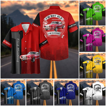 Maxcorners Personalized "I'm Not Old I'm Classic" Car Hawaiian Shirt, Custom Photo Car Aloha Shirts