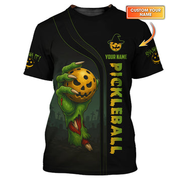 Maxcorners Personalized Pickleball Halloween Shirt, Funny Pickleball Shirts, Pickleball Lover Gifts LM0509