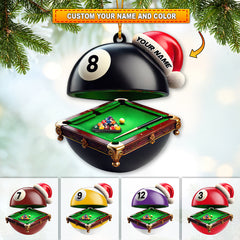 Maxcorners Custom Name Billiard Ornament, Billiard Lover Christmas Gift70 2D Flat LM2111