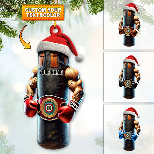 Maxcorners Custom Name Boxing Ornament, Christmas Gift for Boxing Loverss 2D Flat LM2111