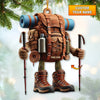 Maxcorners Custom Name Hiking Ornament, Hiking Lover Christmas Decoration453 2D Flat LM2111