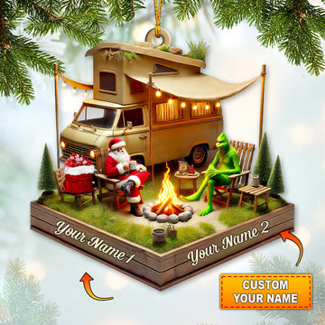 Maxcorners Custom Name Camping Christmas Ornament, Christmas Gift 2D Flat LM2111