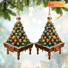 Maxcorners Personalized Billiards Ornament, Custom Pool Christmas Tree, Gift For Billiards Players