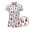 Maxcorners Golf And Bloody Mary Pattern Polos, Funny Women’s Golf Shirt, Cocktail Golf Shirts For Ladies