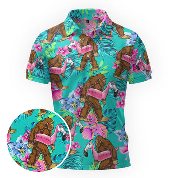 Maxcorners Hawaii Sasquatch Summer Vibes Golf Polo Shirt