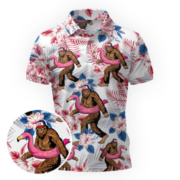 Maxcorners Patriotic Pool Sasquatch Golf Polo Shirt