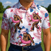 Maxcorners Patriotic Pool Sasquatch Golf Polo Shirt