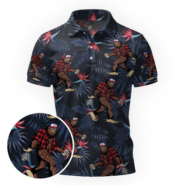 Maxcorners Beer Run Bigfoot Golf Polo Shirt