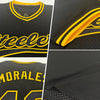 Maxcorners Custom Black Gold Authentic Throwback Baseball Jersey LM2605