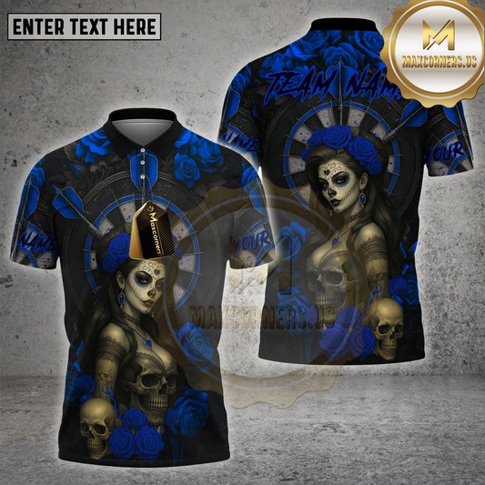 Maxcorners Darts Shirt Rose Arrow Queen Multicolor Options Personalized Name, Team Name 3D Shirt (4 Colors)
