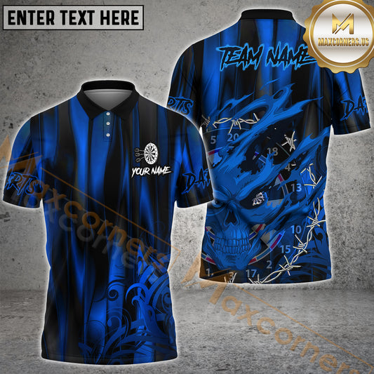 Maxcorner Darts Skull Dartboard Pattern Multicolor Option Customized Name 3D Shirt (4 Colors)