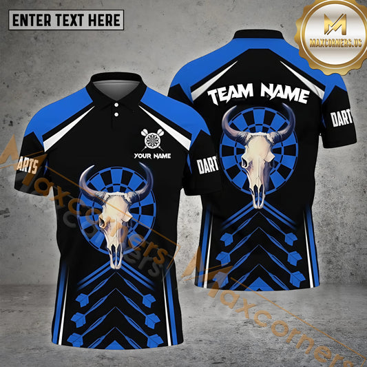 Maxcorners Darts Bulls Eye Pattern Multicolor Options Personalized Name, Team Name 3D Polo Shirt (4 Colors)
