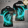 Maxcorners Darts Howling Wolf Blue Fire Flame Splash Multi Options Personalized Name, Team Name Unisex 3D Shirt (4 Colors)
