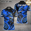 Maxcorners Darts Angry Wolf Blue Fire Lightning Multi Options Personalized Name, Team Name Unisex 3D Shirt (4 Colors)