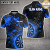 Maxcorners Darts Blue Flame Wolf Silhouette Smoke Multi Options Personalized Name, Team Name Unisex 3D Shirt (4 Colors)