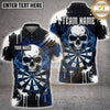 Maxcorners Darts Skull Smoke Flame Dartboard Splatter Brush Multi Options Personalized Name, Team Name Unisex 3D Shirt (5 Colors)