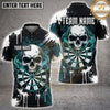 Maxcorners Darts Skull Smoke Flame Dartboard Splatter Brush Multi Options Personalized Name, Team Name Unisex 3D Shirt (5 Colors)