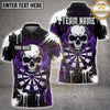 Maxcorners Darts Skull Smoke Flame Dartboard Splatter Brush Multi Options Personalized Name, Team Name Unisex 3D Shirt (5 Colors)