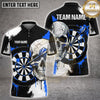 Maxcorners Darts Low Poly Cracked Skull Dartboard Blue Black Contrast Multi Options Personalized Name, Team Name Unisex 3D Shirt (5 Colors)