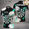 Maxcorners Darts Low Poly Cracked Skull Dartboard Blue Black Contrast Multi Options Personalized Name, Team Name Unisex 3D Shirt (5 Colors)