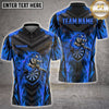 Maxcorners Darts Blue Fire Flame Pouncing Tiger Shield Dartboard Multi Options Personalized Name, Team Name Unisex 3D Shirt (4 Colors)
