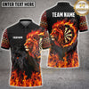 Maxcorners Darts Blue Flame Glowing Lion Head Dartboard Geometric Multi Options Personalized Name, Team Name Unisex 3D Shirt (4 Colors)