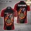 Maxcorners Darts Howling Lone Wolf Blue Flame Glowing Dartboard Aura Multi Options Personalized Name, Team Name Unisex 3D Shirt (4 Colors)