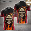 Maxcorners Darts Glowing Blue Fire Skull Head Dartboard Face Smoke Multi Options Personalized Name, Team Name Unisex 3D Shirt (4 Colors)