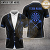 Maxcorners Darts Black Suit Blazer Blue Trim Dartboard Badge Multi Options Personalized Name, Team Name Unisex 3D Shirt (5 Colors)