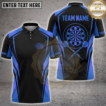 Maxcorners Darts Dynamic Blue Side Panel Speed Dartboard Logo Multi Options Personalized Name, Team Name Unisex 3D Shirt (5 Colors)