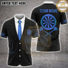 Maxcorners Darts Pinstripe Business Suit Necktie Dartboard Crest Multi Options Personalized Name, Team Name Unisex 3D Shirt (5 Colors)
