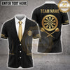 Maxcorners Darts Pinstripe Business Suit Necktie Dartboard Crest Multi Options Personalized Name, Team Name Unisex 3D Shirt (5 Colors)