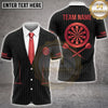 Maxcorners Darts Pinstripe Business Suit Necktie Dartboard Crest Multi Options Personalized Name, Team Name Unisex 3D Shirt (5 Colors)