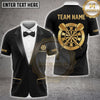 Maxcorners Darts Classic Tuxedo Suit Bow Tie Dartboard Badge Multi Options Personalized Name, Team Name Unisex 3D Shirt (5 Colors)