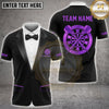 Maxcorners Darts Classic Tuxedo Suit Bow Tie Dartboard Badge Multi Options Personalized Name, Team Name Unisex 3D Shirt (5 Colors)