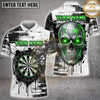 Maxcorners Darts Blue Glowing Eyes Skull Paint Drip Grunge Multi Options Personalized Name, Team Name Unisex 3D Shirt (5 Colors)