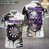 Maxcorners Darts Blue Glowing Eyes Skull Paint Drip Grunge Multi Options Personalized Name, Team Name Unisex 3D Shirt (5 Colors)