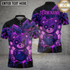 Maxcorners Bowling Shirt Gothic Teddy Bear Bowling Graphic Multi Options Personalized Name, Team Name Unisex 3D Shirt (4 Colors)